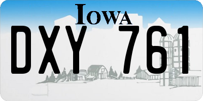 IA license plate DXY761