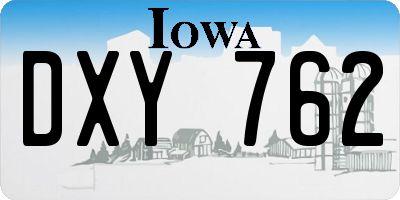 IA license plate DXY762