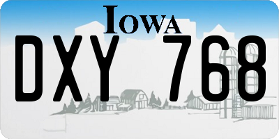IA license plate DXY768