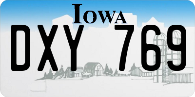 IA license plate DXY769