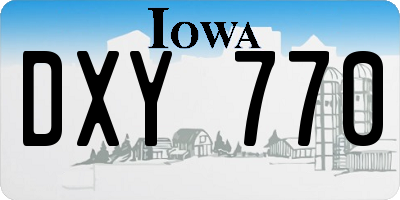 IA license plate DXY770