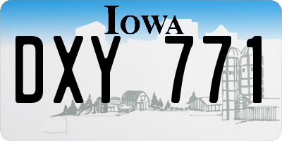 IA license plate DXY771