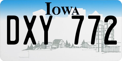 IA license plate DXY772