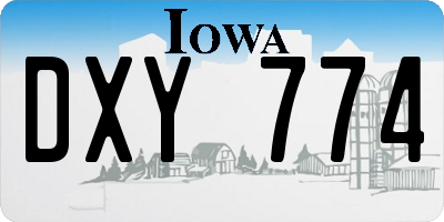 IA license plate DXY774