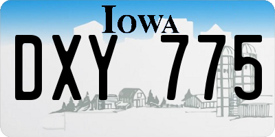 IA license plate DXY775