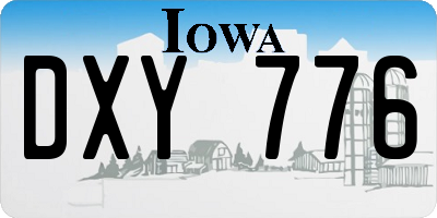 IA license plate DXY776
