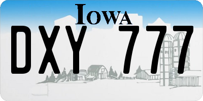 IA license plate DXY777