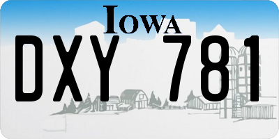 IA license plate DXY781