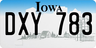 IA license plate DXY783