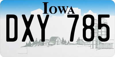 IA license plate DXY785