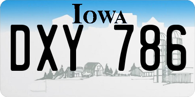 IA license plate DXY786