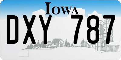 IA license plate DXY787