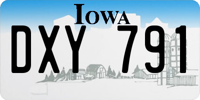IA license plate DXY791