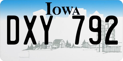 IA license plate DXY792