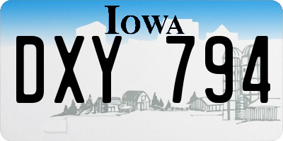 IA license plate DXY794