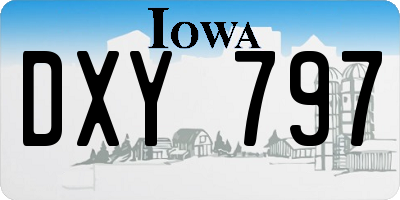 IA license plate DXY797