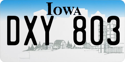IA license plate DXY803