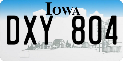 IA license plate DXY804
