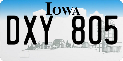 IA license plate DXY805