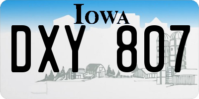 IA license plate DXY807