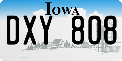 IA license plate DXY808