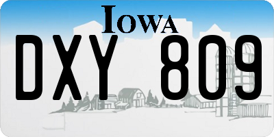 IA license plate DXY809