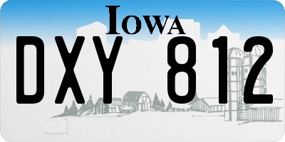 IA license plate DXY812