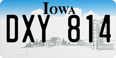 IA license plate DXY814
