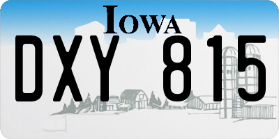 IA license plate DXY815
