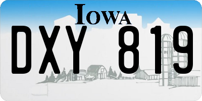 IA license plate DXY819