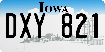 IA license plate DXY821