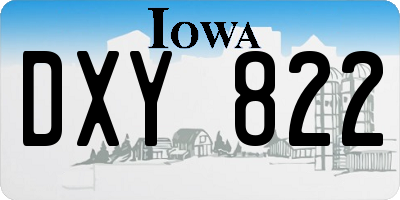 IA license plate DXY822