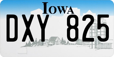 IA license plate DXY825