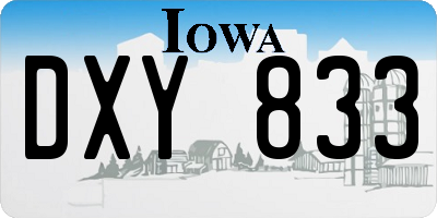 IA license plate DXY833
