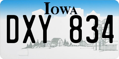 IA license plate DXY834