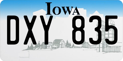 IA license plate DXY835