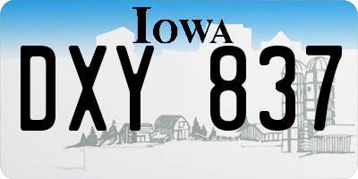 IA license plate DXY837