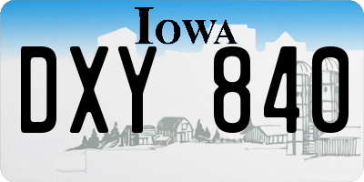 IA license plate DXY840