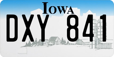 IA license plate DXY841
