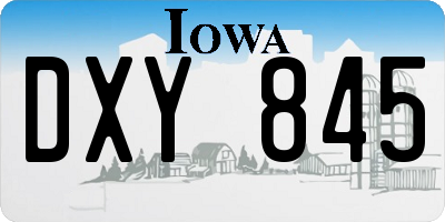 IA license plate DXY845