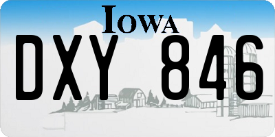 IA license plate DXY846