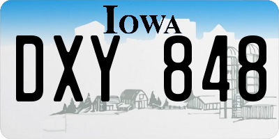 IA license plate DXY848