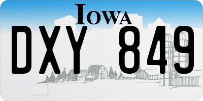 IA license plate DXY849