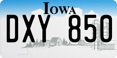 IA license plate DXY850
