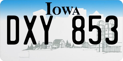 IA license plate DXY853