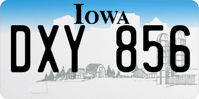 IA license plate DXY856