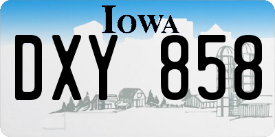 IA license plate DXY858