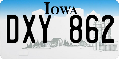 IA license plate DXY862