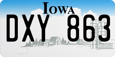IA license plate DXY863