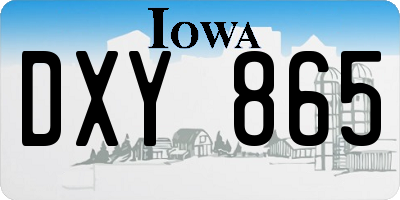 IA license plate DXY865